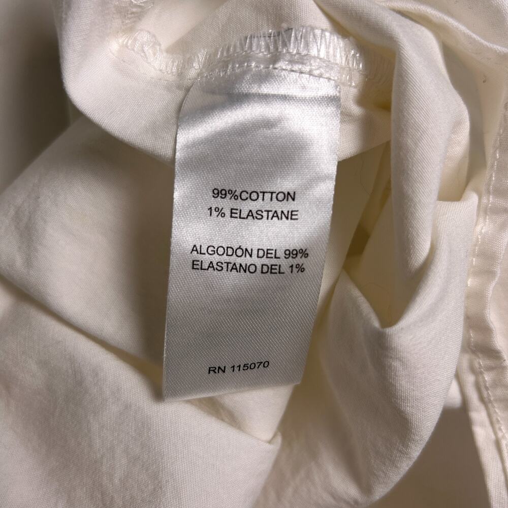 Nina Leonard Shirt Dress Womens S White Pearl Snap Western Base Layer Minimalist - Picture 7 of 8
